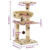 VidaXL Cat Tree and Sisal Scratching Posts 65 Cm Beige Paw Print