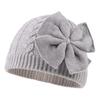 Bow Baby Winter Hat Girls Pink White Gray Children's Hat K