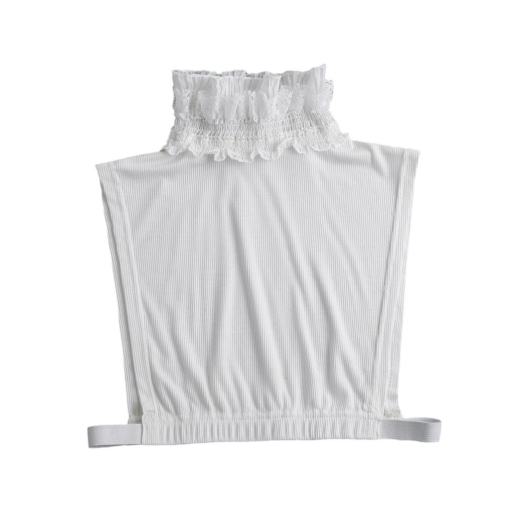 Cotton Ruffles Stand Fake Collar for Women Half Shirt Detachable Collar Ladies Removable False Blouse Tops Neck Collar