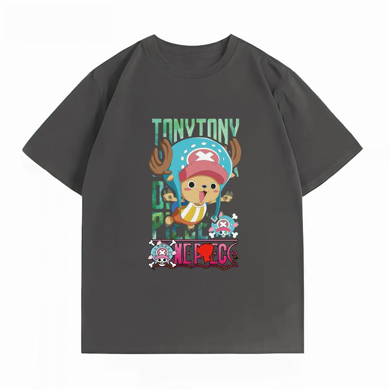 One Piece Tony Tony Chopper Jump Print Tshirt Casual Short Sleeve Cotton Anime Streetwear Unisexs Tshirt