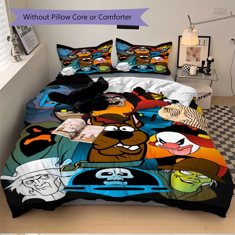 Scoobydoo Mystery Night Print 3Pcs Bedding Setduvet Cover With 2 Bedropillowcase Home Birthday Gift