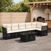 Garden Sofa Set 7 Pieces Black Poly Rattan