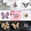 Purple Fashion Zircon Butterfly Brooch For Women Luxurious And Elegant Enamel Butterfly Brooch For Men Vintage Clothing Gift