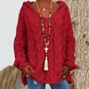 Women Fashion Loose Large Size Solid Color Hood Long Sleeves Sweater Tops