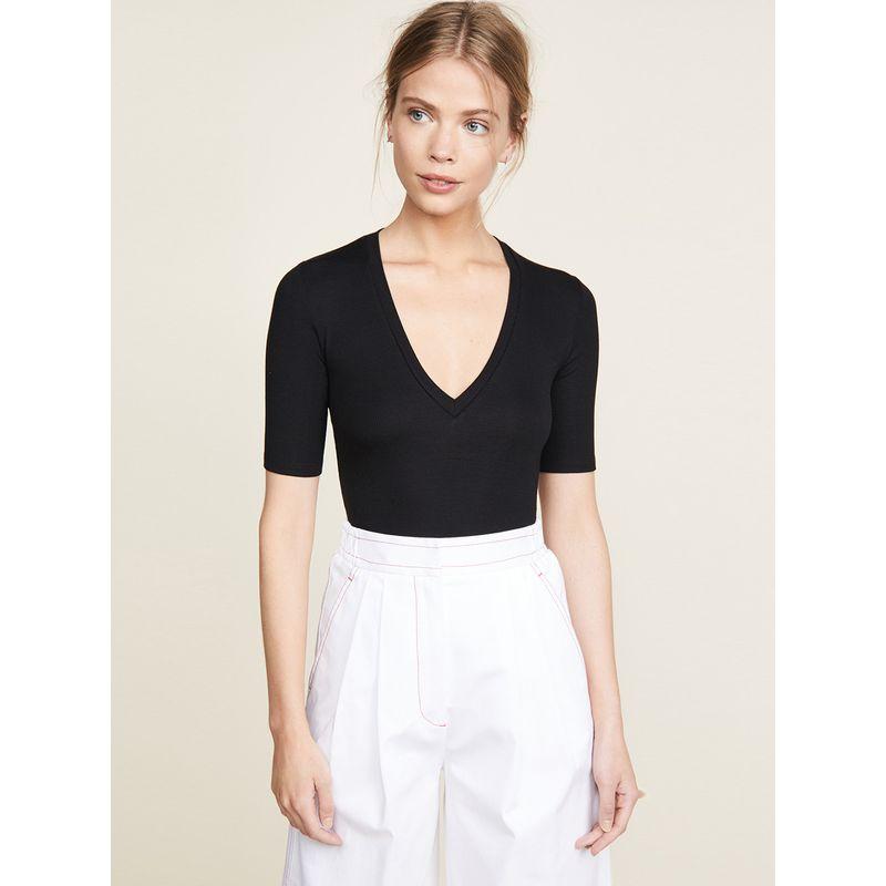 European Goods Fashion All-Match Insvv Collar Mid-Sleeve T-shirt for Women 2025 Summer Modal T-shirt Undershirt Slim Looking Tops Fashion