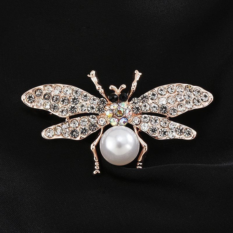 Brooch High-End Niche Silk Scarf Buckle Alloy Diamond Coat Pearl Corsage Pin Accessories