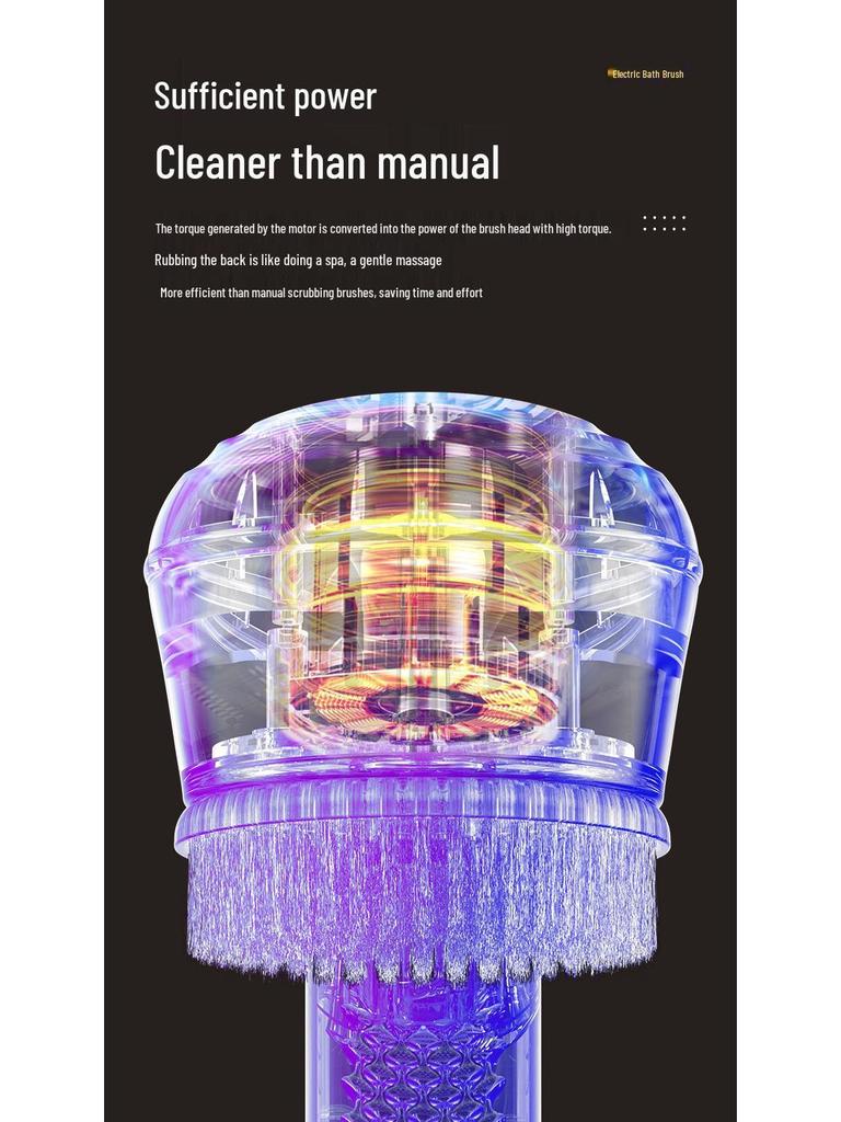 Электрическая отшелушивающая щетка для тела с длинной ручкой для скрабирования спины и массажа