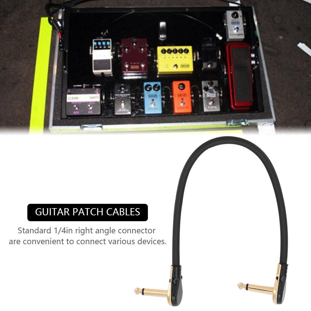 Прочный 30см Кабель-патч для педалборда гитарных эффектов 1/4 Плоский Угловой штекер