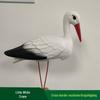 Detachable Little White Crane Model with Iron Wire Feet for Courtyard Decoration