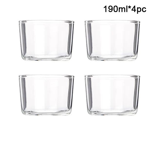 YWDL 2/4pc Clear Glass Dessert Cup Set Heat Resistant Jelly Pudding Cup Mousse Ice Cream Mould Party Dipping Dish Condiment Bowl