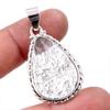 Natural Black Rutile Gemstone 925 Solid Sterling Silver Gift Pendant 1.5" B0D50