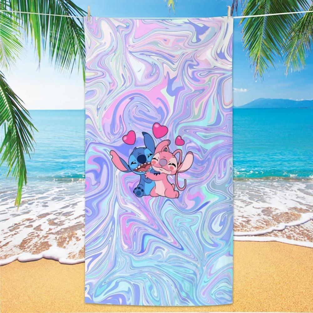 Western Anime Pattern Soft Thick Microfiber Large Towel For Children Beach Swimming