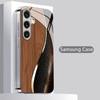 Коричневый Чехол для Телефона с 2D Рисунком Деревянная Сетка для Samsung S26 S25 S24 S23 S22 S21 S20 A56 A36 A16 Электрооцинкованный Стеклянный Защитный Чехол