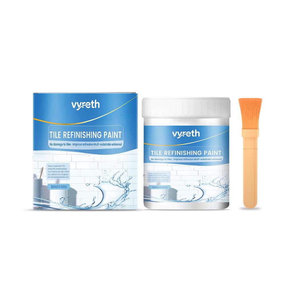 Водостойкая плиточная краска Vyreth: Меняет цвет, устойчив к пятнам, не требует снятия плитки при ремонте кухни и ванной комнаты.