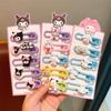 Заколка для волос с мультяшным персонажем Sanrio, Заколка для девочки, Милая детская заколка, Головной убор, Зажим для челки ребенка, Не повреждает волосы.
