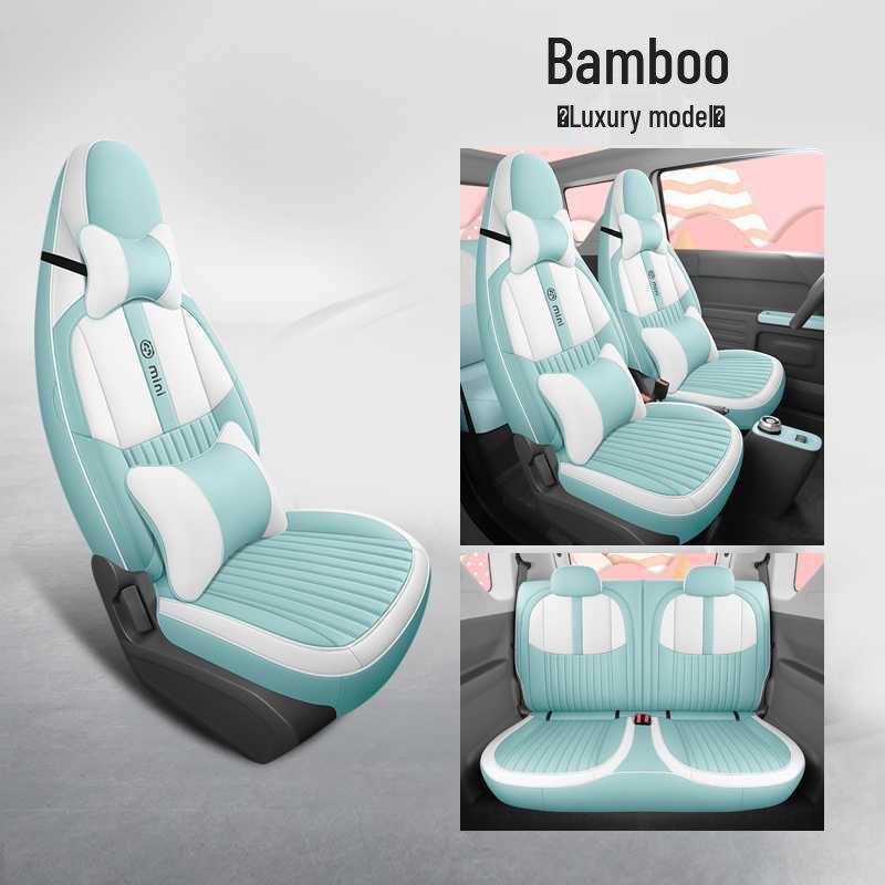 Подушка на сиденье 2025 Geely Panda Mini: Кожаный чехол на сиденье "Медведь выносливости" для любого сезона