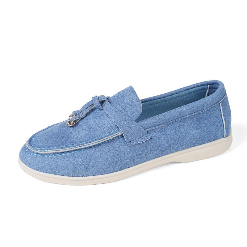 2024 Autumn Casual Flat Shoes for Women Platform Suede Loafers Female Comfortable Soft Sole Single Shoes Ladies Walking Non Slip Shoe