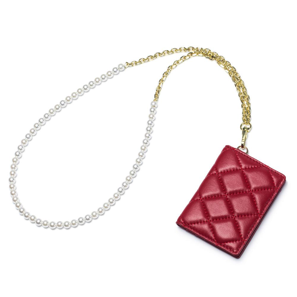 Портативный держатель для ID-карты со съемной цепочкой из бусин, шейный шнурок, складной держатель для карт из овчины, шнурок-кошелек для рабочего ID, бейджа с именем