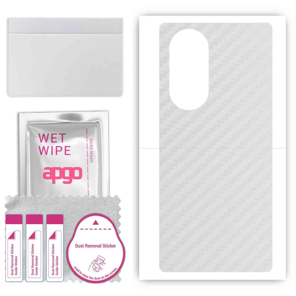 apgo Protective Skin Sticker for the back compatible with Huawei nova 8 Pro 5G, Wrap Film, Foil, Vinyl - Pattern Transparent Carbon