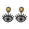 Devil's Eye Drip Oil Alloy Earrings: Trendsetting European & American Street Style