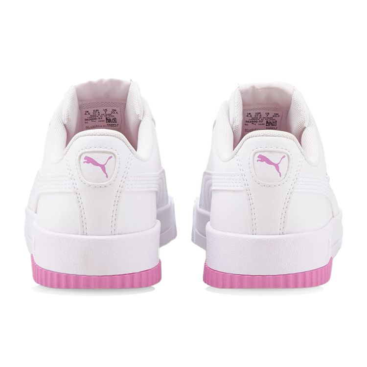 Puma Carina Logomania Кожаные Удобные Низкие Кроссовки Женские Кроссовки Белый Красный Розовый 383906-02
