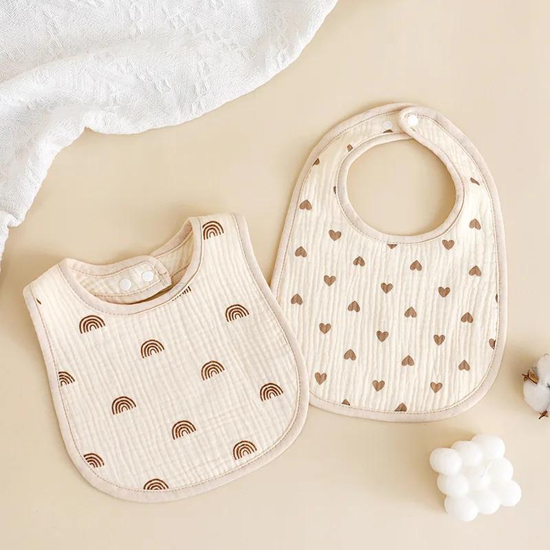 New Gauze U-shaped Baby Bibs Cute 6 Layers Cotton Saliva Towel Newborn Burp Cloths Bandana Scarf for Boy Girl Feeding Drool Bib