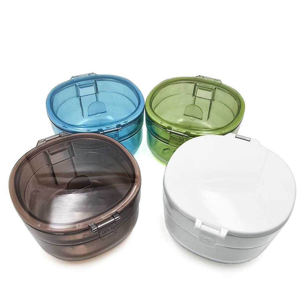 New Double Layer Braces Box Draining Transparent Denture Cleaning Box Sealed Mini Orthodontic Retainer Case