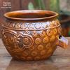 Retro Hydroponic Ceramic Flower Pot with Water Circulation, Courtyard Fish Tank, and Decorative Flowing Water Ornaments.