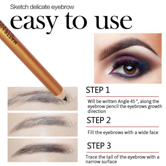 Водонепроницаемый прочный не размазывающийся карандаш для бровей, косметическая косметика для глаз с точилкой