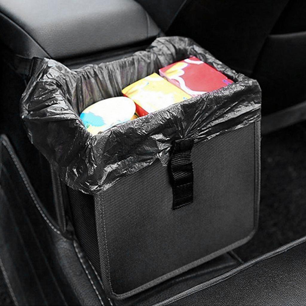 Large Capacity Car Trash Can with Adjustable Strap 6.5L Waterproof Foldable Car Trash Organizer Bin Hanging Portable Car Dustbin