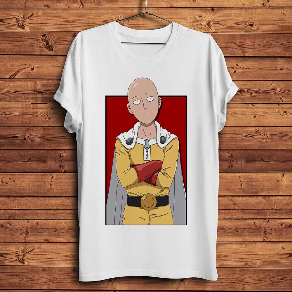 One Punch Hero Saitama OK Man Funny Anime Graphic T‑Shirt Men Women White Casual Crew Neck Short Sleeve Unisex Soft Cotton Streetwear Daily Tops