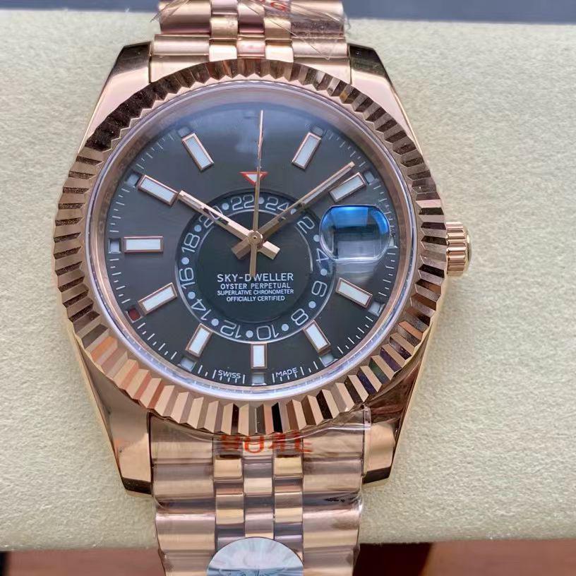 Мужские классические автоматические часы Laojia Tianxingzhe с двумя часовыми поясами и пятизвеньевым браслетом