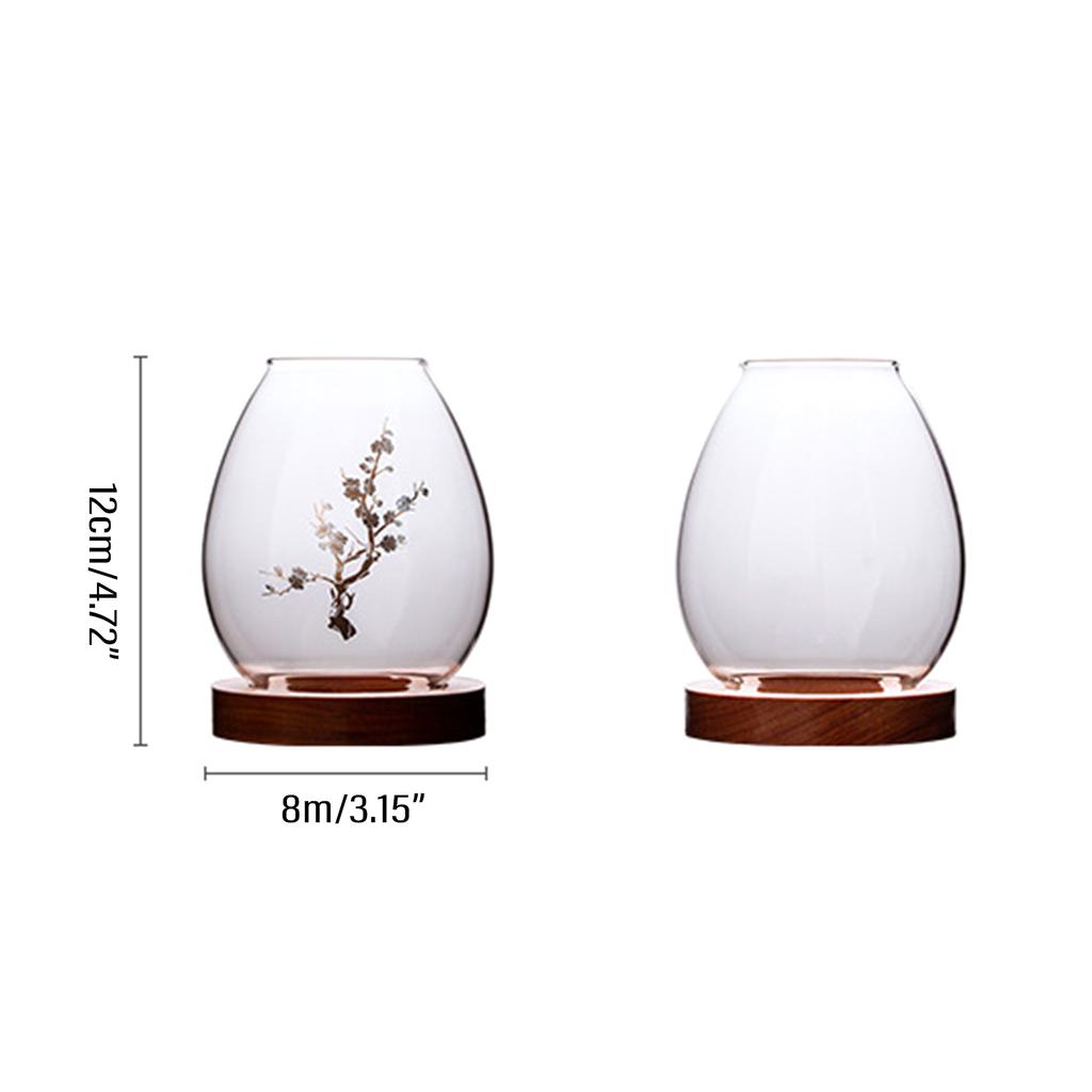 Ветрозащитный колпак для свечи, стеклянный подсвечник, подставка для свечи с деревянным основанием, китайский ужин, дзен, домашнее украшение