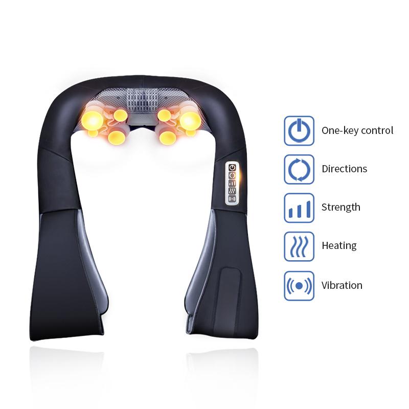 JINKAIRUI Беспроводной электрический массажер шиацу для спины, шеи, плеч, тела, нефритовый массаж, инфракрасный нагрев, массажер для разминания, подушка, облегчение боли