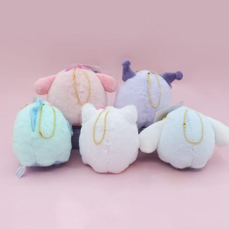 Sanrio Halloween Ghost Candy Series Kuromi Cinnamoroll My Melody Hangyodon Hello Kitty Plush Toy Keychain Kawaii Cute Soft Gift