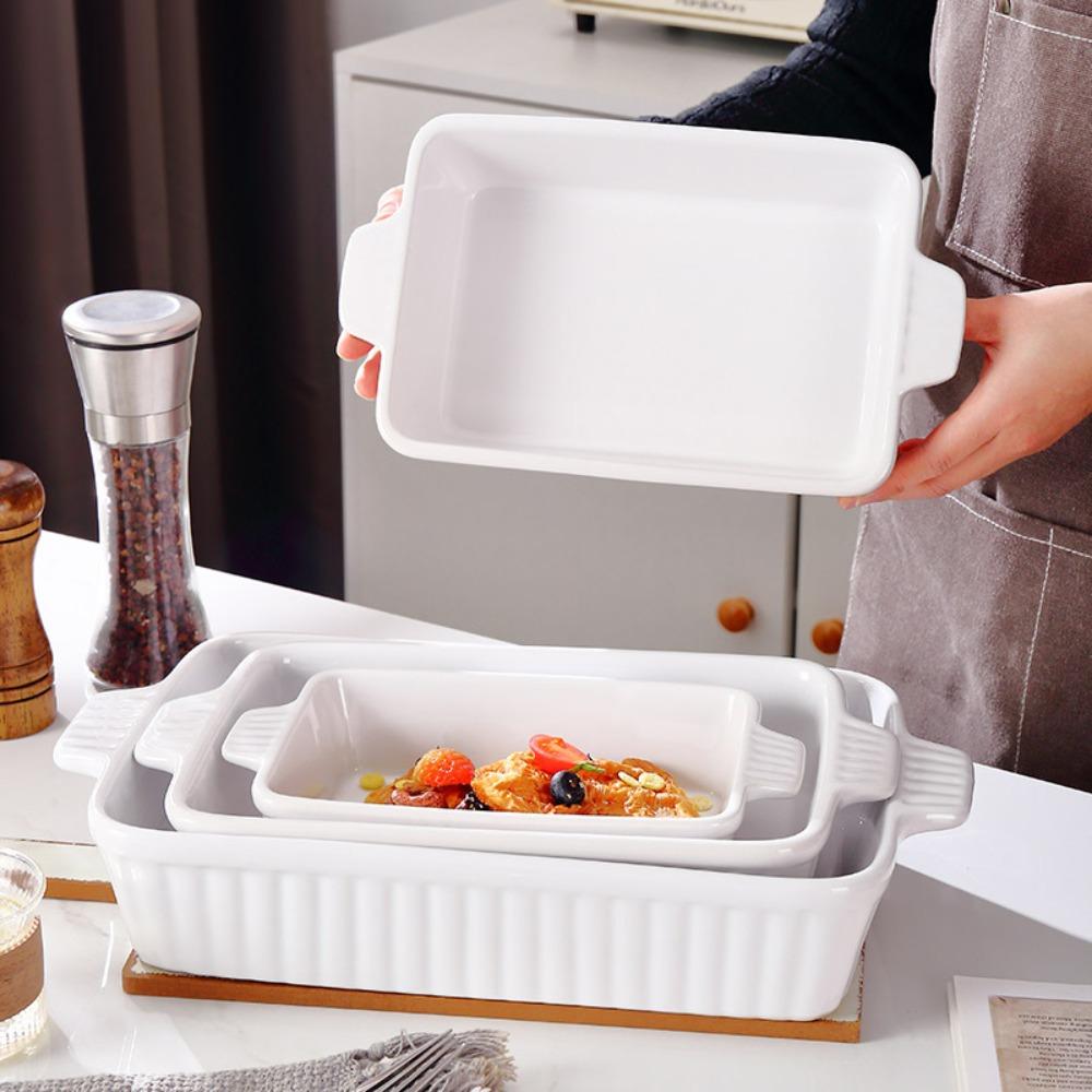 Прямоугольная форма для выпечки Углубленная форма для лазаньи Форма для запеканки Керамический противень для выпечки Духовка