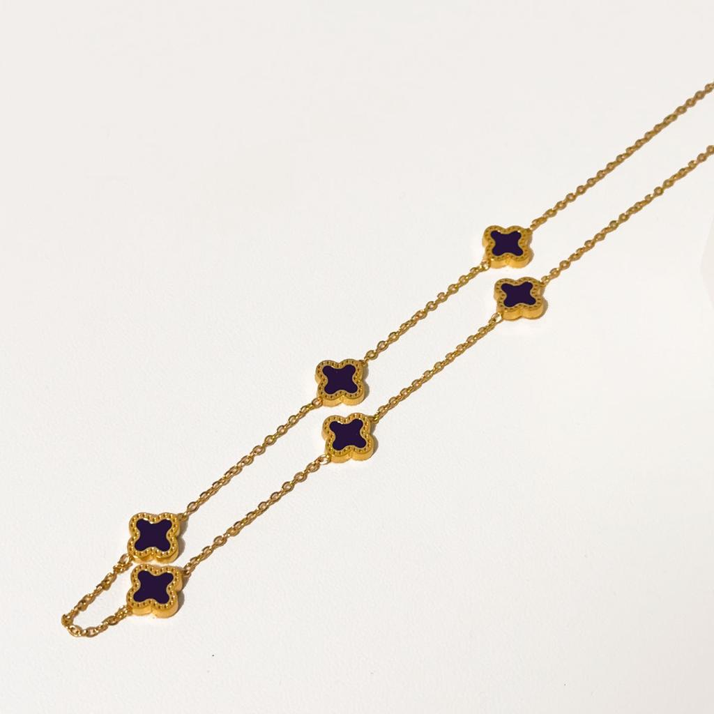 Simple Four-Leaf Clover Necklace Premium Sense Of Light Luxury Versatile Delicate Collarbone Chain Titanium Steel Does Not Lose Color Women's Necklace