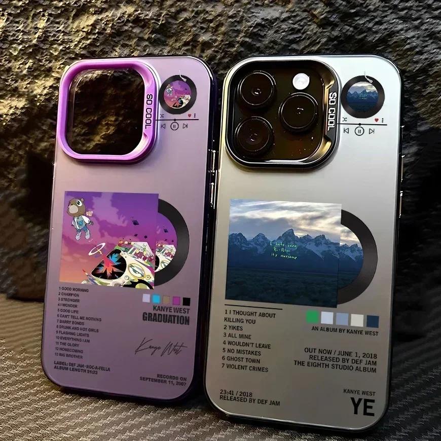 Retro Music Phone Case For iPhone 16 Case iPhone 16 Pro Max 11 12 13 16 15 Pro Max 16E Shockproof Laser Reflective Hard Shell