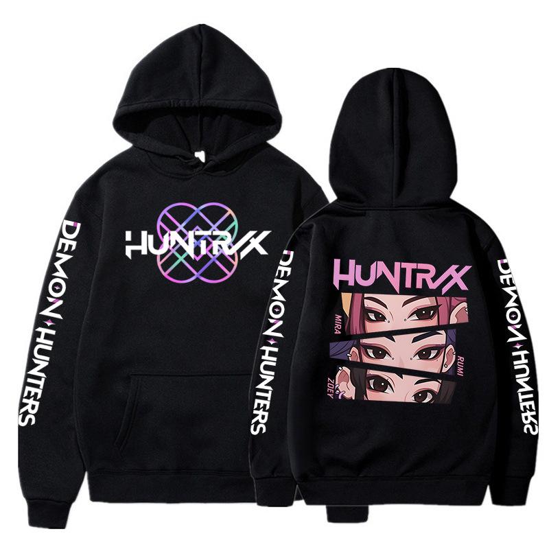 K-pop Толстовка Demon Hunters Huntrix Fashion для мужчин и женщин, пуловер с длинным рукавом, топы, уличная одежда Харадзюку, новые спортивные тренды