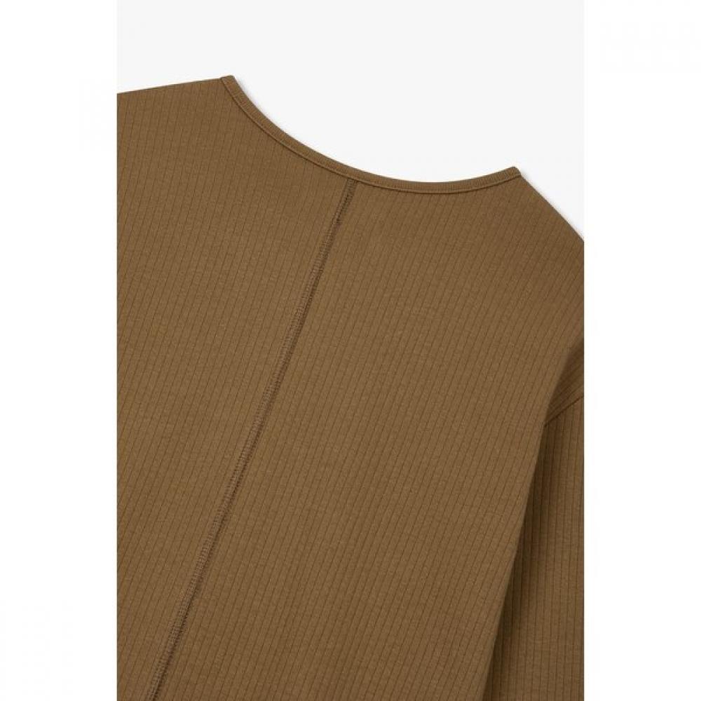 STudio Tomboy Rib Colorblock Henley Long Sleeve T shirT 9106122103