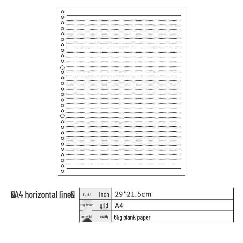 Бумага для планера на 6 кольцах формата A5 - Страницы в клетку, в линейку и пустые