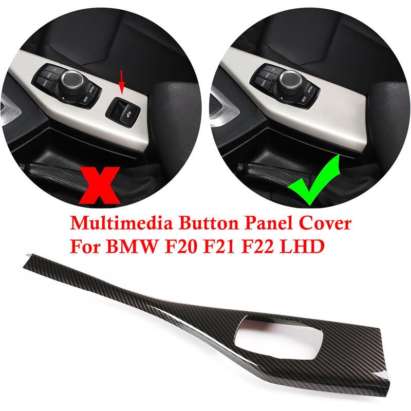Наклейка на панель кнопок мультимедиа салона автомобиля с левым рулем из углеродного волокна для BMW 1 2 серии F20 F21 2012-2019 F22 2014-2018 2019