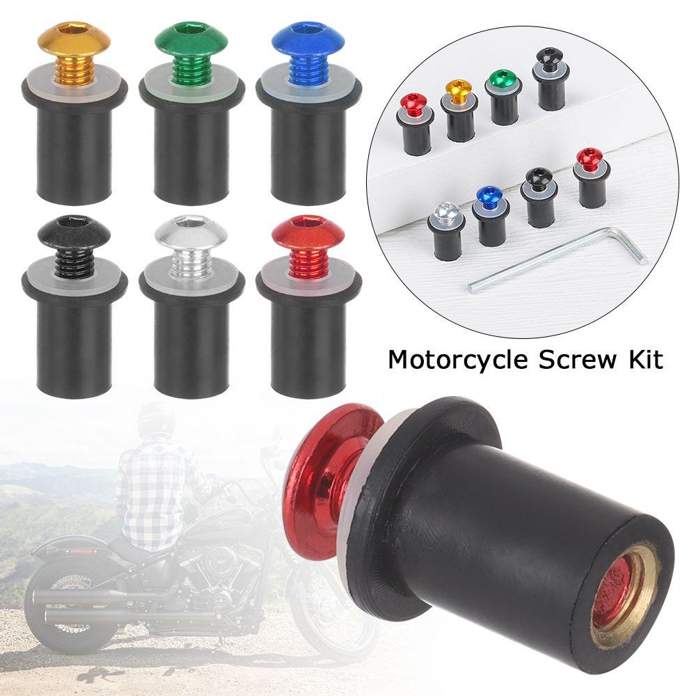 10Pcs M5 x 15mm Moto Decor CNC Windshield Bolt Motorcycle Windscreen Screw Kit Nuts Fastener