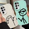 Крутой Чехол-Крышка для Телефона с Мягким Рисунком 'Cool Line People' для Samsung Galaxy S22 Ultra S24 S20 FE S21 S25 S23 Plus A25 A26 A34 A54 A35 A55 A24 A36