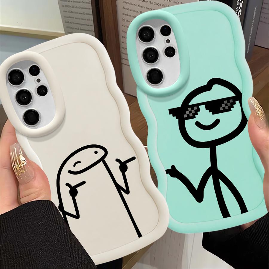 Крутой Чехол-Крышка для Телефона с Мягким Рисунком 'Cool Line People' для Samsung Galaxy S22 Ultra S24 S20 FE S21 S25 S23 Plus A25 A26 A34 A54 A35 A55 A24 A36