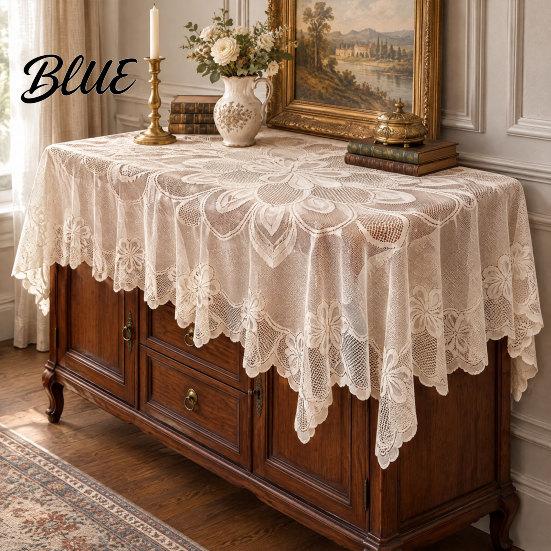 Легкая скатерть Моющаяся скатерть Скатерть Рустикальная Цветочная Кружевная Винтажная Белая Бохо Чехол Столовая Ткань
