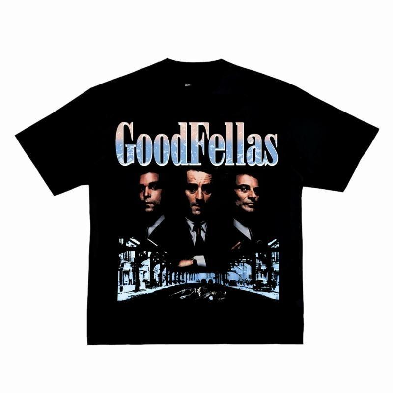 Classic American Gangster Movie Cotton Street Retro Literary Shortsleeved Tshirt
