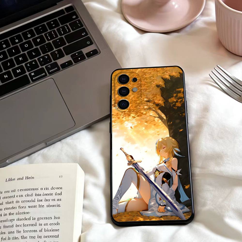 G-Genshin Lumine Impact Phone Case For Samsung S25,24,23,22,30,21,10,9,Ultra,Plus,Lite,FE,4,5 G Soft Black Case