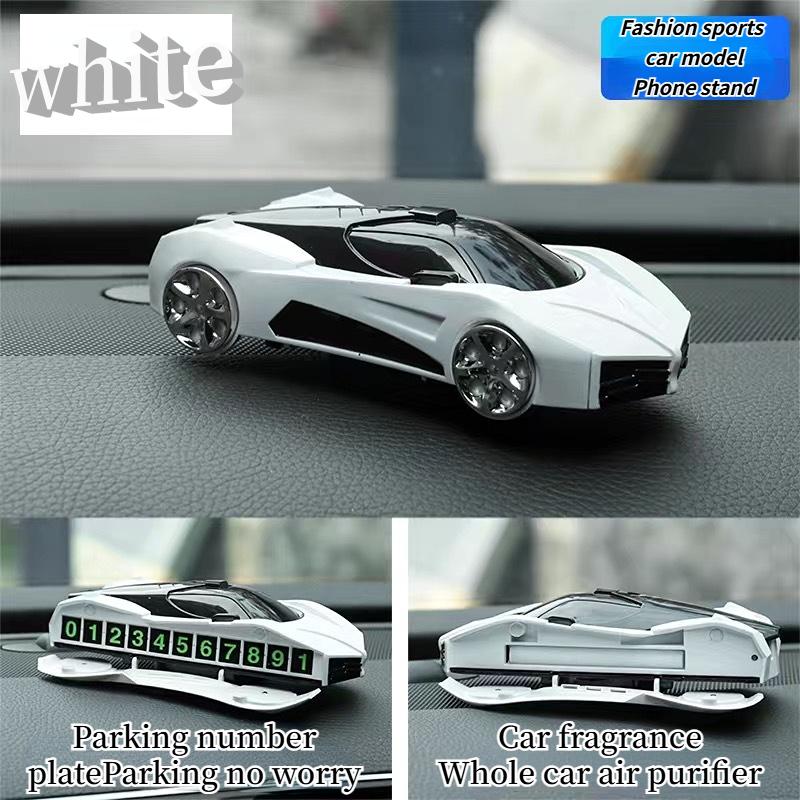 Ароматерапия для спортивного автомобиля, номерной знак для парковки, держатель для телефона 3 в 1, вращающиеся украшения, приборная панель автомобиля, поворотная гоночная модель, декор
