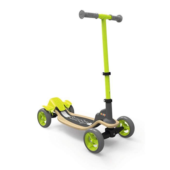S-CRUISER 4-wheel Scooter - SMOBY - Soft and Non-slip Wooden Deck - Metal Brake - Adjustable Handlebar